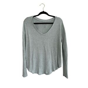 American Eagle Outfitters Soft & Sexy Rib Top Size Medium Light Blue
